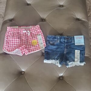 Cat & Jack Baby Girl 2 Piece Shorts Bundle..Size 12Mos